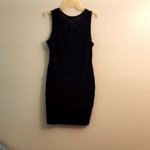 Laced top navy blue dress